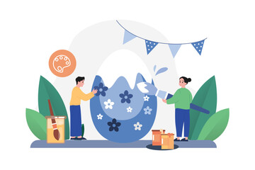 Easter Day Illustration concept on white background