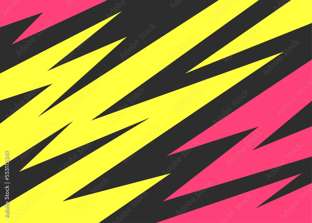 Poster abstract background with colorful zigzag and spike pattern
