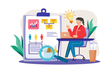 Businesswoman Thinking About Data