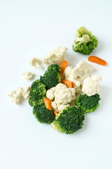 fresh vegetables on the white