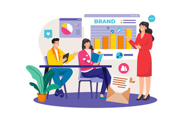 Marketing Team Working On Data Analysis