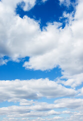 Blue sky with white cloud closeup