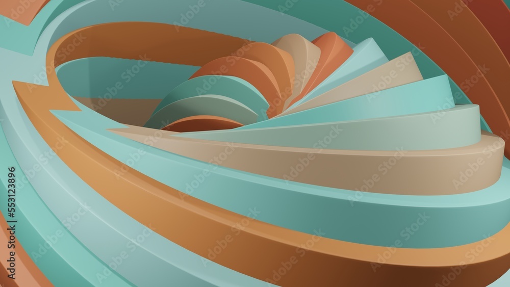 Poster 3d illustration of beautiful abstract background colored orange and white. geometry abstract backgro