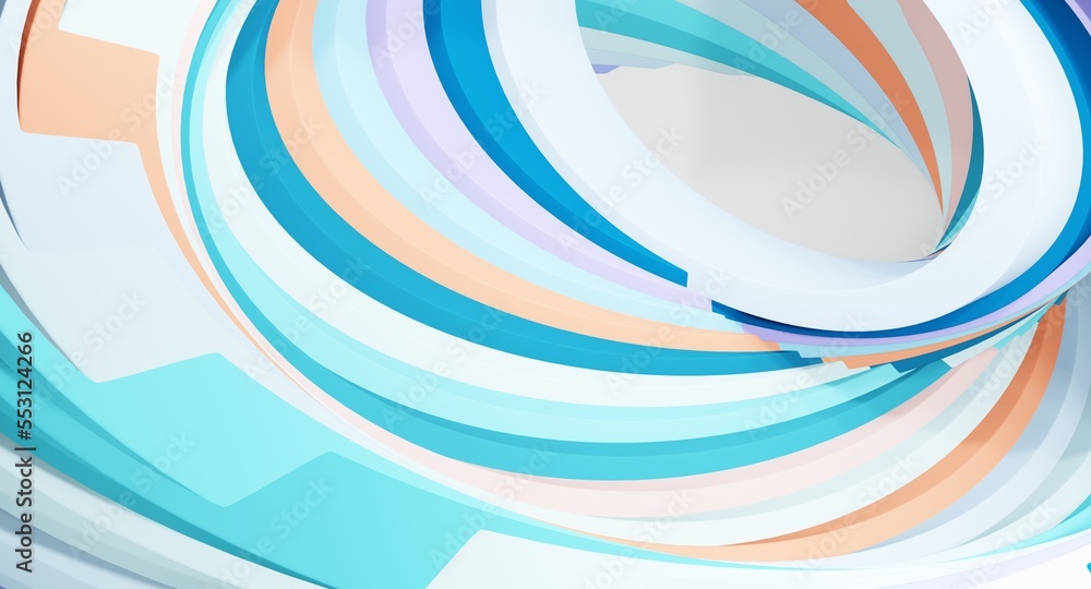 Poster 3d illustration of abstract background with orange and blue color. geometry abstract background. sui