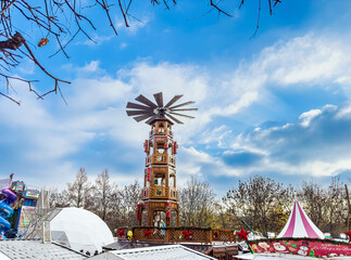 PARIS, FRANCE - DECEMBER 11, 2022: Paris, Tuileries Garden Christmas Market