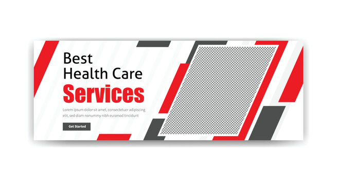 Best health care services Facebook cover template design 