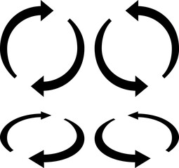 右回転と左回転の矢印