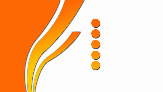 orange color cover design background 3d illustration digital art