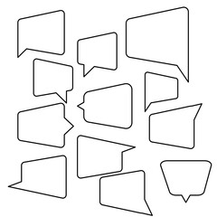 Group of speech bubbles with outline stroke