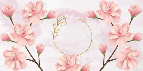 happy wedding background pink tulips on a white background