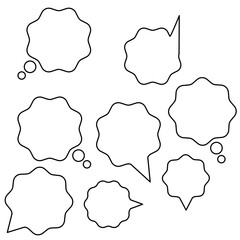 Obraz premium Group of speech bubbles with outline stroke