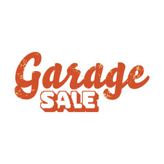 Red Inscription Garage Sale on yellow background PNG