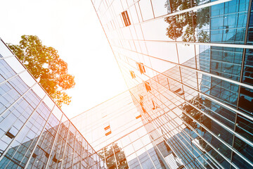 Low angle view of modern office building exterior