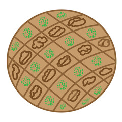 Turkish national cuisine. Menu of the dish. Doodle illustration for the menu. Black lines. Recipe for Turkish national cuisine.