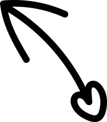 Arrow heart doodle vector 