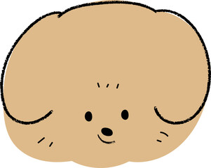 Cute dog head doodle vector