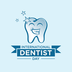 International Dentist Day vector template background
