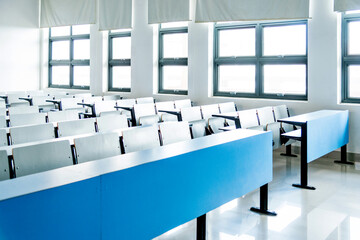 Empty college lecture classroom in university