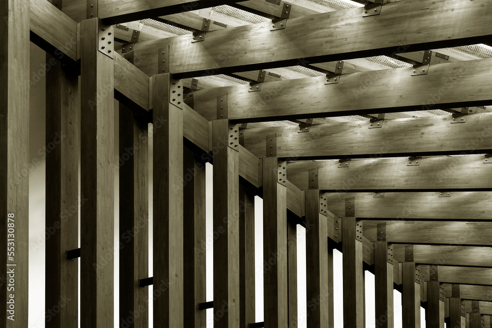 Aufkleber interior of modern architecture. building abstract background