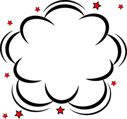 Cloud, a speech bubble. Cartoon expression png sticker. Isolated on white background.