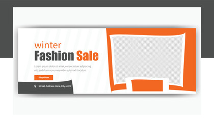 Winter fashion sale Facebook cover template design 