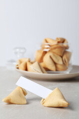 Chinese fortune cookies with prediction words, space for text