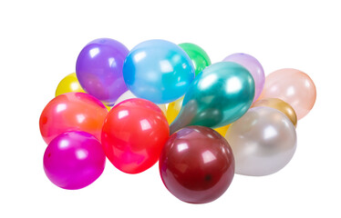 many air colored balloons isolated