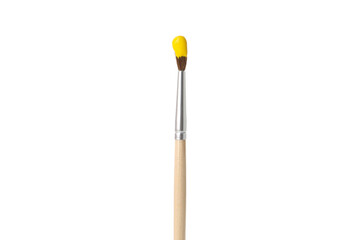 Paint brush with paint isolated on white background