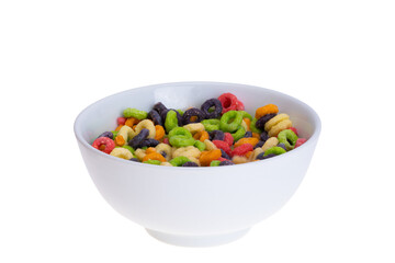 fruit rings with milk isolated