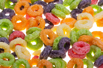 colored rings for dry breakfast isolated