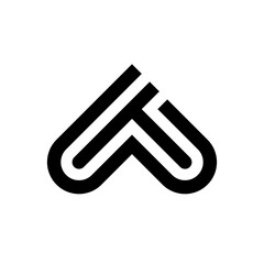 Letter AT or WT creative monogram logo design