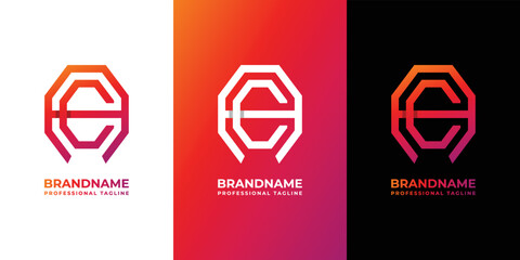 Letter AC Monogram Octagon Logo