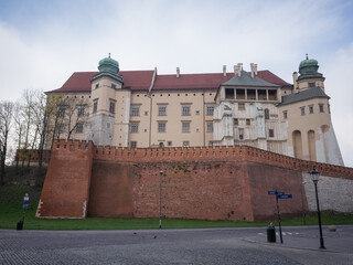 exterior of wawel cathedral under cloudy sky