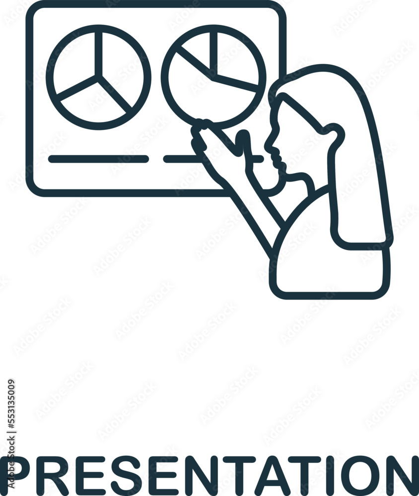 Aufkleber presentation icon. monochrome simple customer relationship icon for templates, web design and infogr