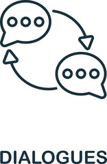 Dialogues icon. Monochrome simple Customer Relationship icon for templates, web design and infographics
