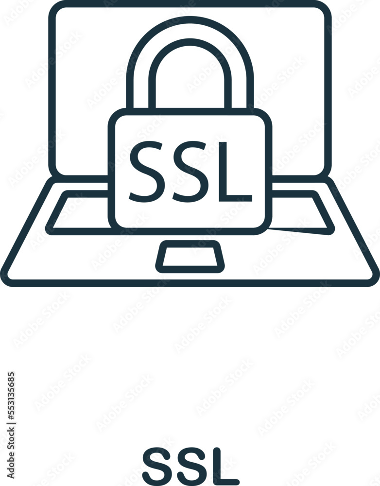 Poster ssl icon. monochrome simple cyber security icon for templates, web design and infographics