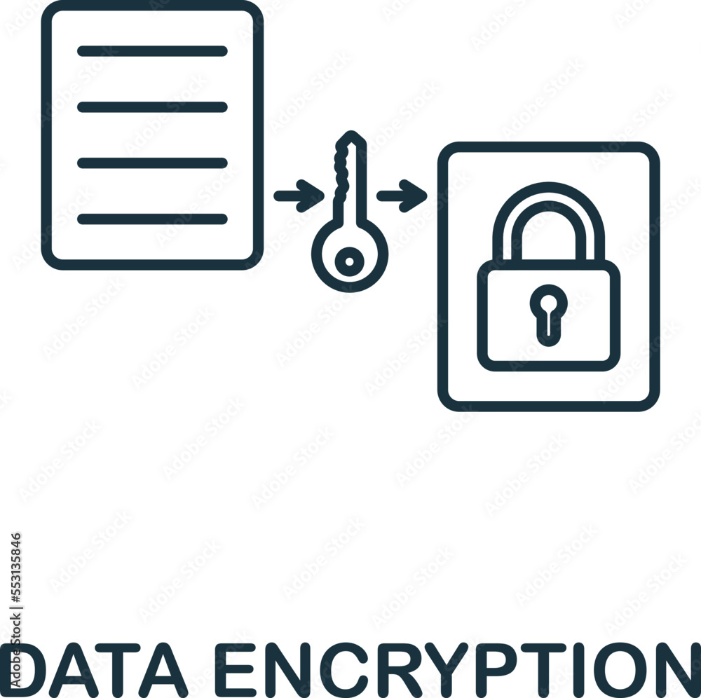 Aufkleber data encryption icon. monochrome simple cyber security icon for templates, web design and infographi