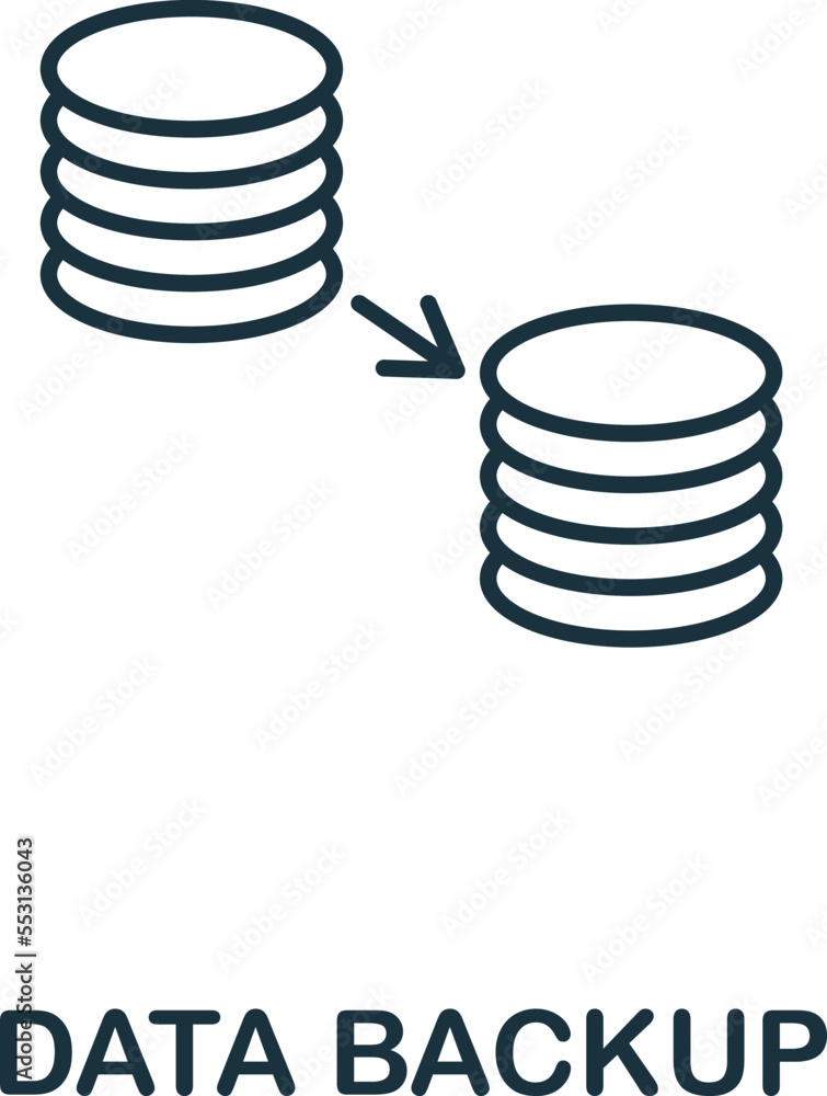 Aufkleber data backup icon. monochrome simple cyber security icon for templates, web design and infographics