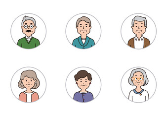 Fototapeta premium シニアの表情アイコン