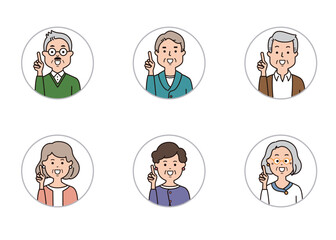 シニアの表情アイコン　ポイント