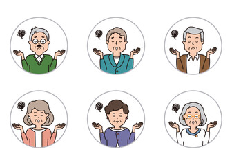 シニアの表情アイコン　呆れる