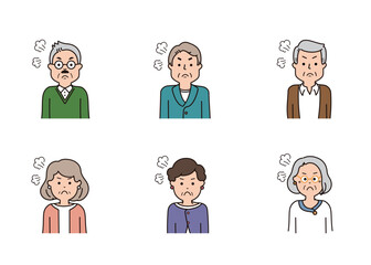 シニアの表情アイコン　激怒