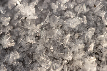 white transparent ice crystals as background