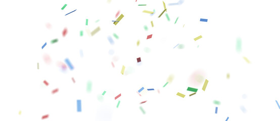 Colorful bright confetti isolated on transparent background