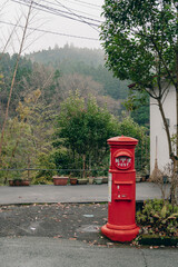 Fototapeta na wymiar Postbox at Kurokawa onsen village in Kumamoto, Japan