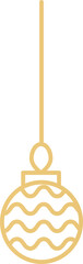 Christmas bauble gold line