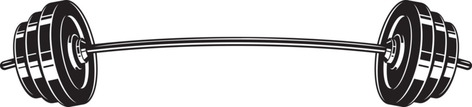 Curved Barbell Weight or Dumbbell. Gym, Bodybuilding or Sport Design. Vector Illustration.