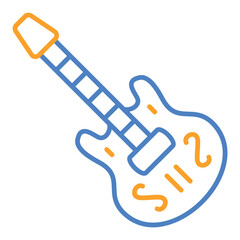 Guitar Blue And Orange Line Icon