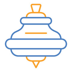 Spinning Top Blue And Orange Line Icon