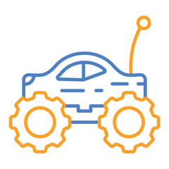 Rc Car Blue And Orange Line Icon